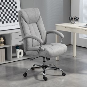 Vinsetto Scaun de birou ergonomic, spatar inalt, husa de respirabil, inaltime ajustabila, Gri | Aosom Romania