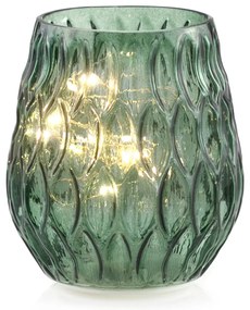 Sfesnic decorativ din sticla Culoare verde, LED MADRID