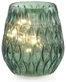 Sfesnic decorativ din sticla Culoare verde, LED MADRID