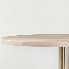 HOMCOM Masă de bar rotundă masă înaltă bucătărie reglabilă în înălțime 69-91 cm blat pivotant la 360° natural și gri | Aosom Romania