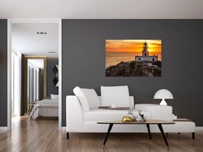 Tablou cu far în apus de soare (90x60 cm)