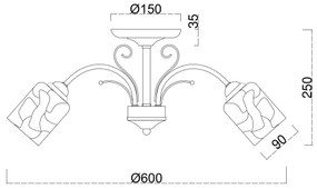 Lustră aplicată Brilagi MEGAPOLIS 3xE14/60W/230V auriu