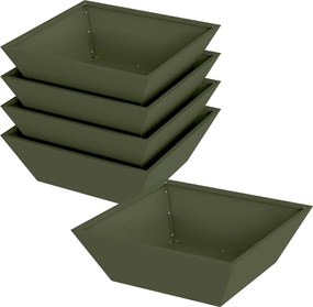 vidaXL Vază pentru Grădină 5 pcs Verde măsliniu 50 x 50 x 15 cm