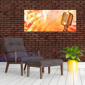Tablou - Microfon retro (120x50 cm)