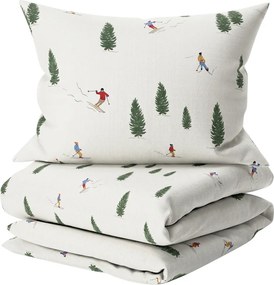 Lenjerie de pat din flanel SKIORA bej Dimensiune lenjerie de pat: 2 buc 70 x 90 cm | 200 x 220 cm