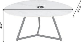 Masuta de cafea cu blat ceramic alb MARVELOUS 70cm