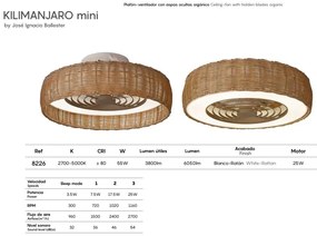 Lustra LED cu Ventilator si telecomanda, IP44, KILIMANJARO MINI MA-8226