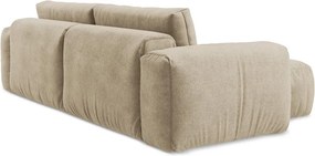 Colțar maro deschis extensibil cu tapițerie din chenille (cu colț pe partea stângă/cu șezlong) Kuki – Makamii