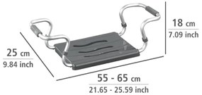 WENKO 73392500 - Scaun de siguranță pentru baie, 26x18 cm, argintiu/antracit