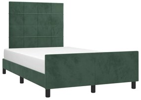 vidaXL Cadru de pat fără saltea verde închis 120x190 cm catifea