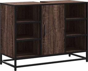 vidaXL Dulap chiuveta de baie, stejar maro, 80x33x60 cm, lemn compozit