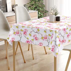 Goldea față de masă teflonată - magnolii roz 120 x 120 cm