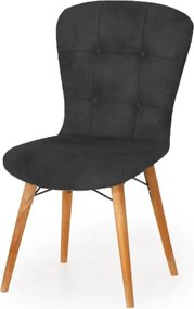 Resigilat:Scaun living tapitat negru-nuc Beluga Homs