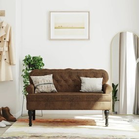 vidaXL Banchetă cu spătar maro 119,5x64,5x75 cm piele întoarsă eco.