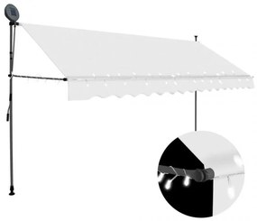 Copertina retractabila manual cu led, crem, 400 cm