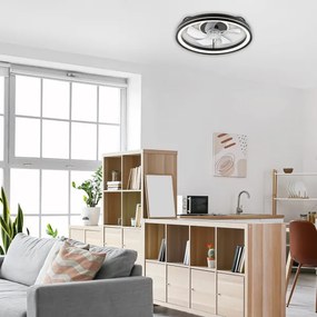 Plafonieră LED cu ventilator FARGO LED/37W/230V negru + telecomandă