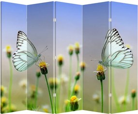 Paravan - Fluture pe floare (210x170 cm)