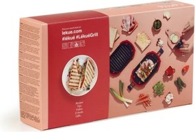 Grill pentru cuptorul cu microunde Lekue 1009081, 25,2 x 14,8 x 5,4 cm, Silicon platinat, Otel cu acoperire antiaderenta, 0 /+240 °C, Roșu