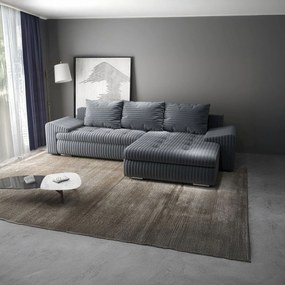 Colțar extensibil dumonde cu ladă de depozitare si sezut confortabil din spuma high-density, Leonardo Ambience Gri 260x185 cm II