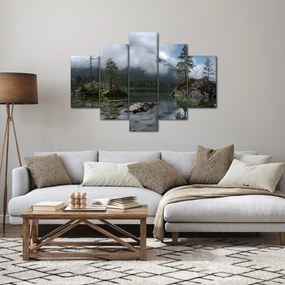 Tablou cu pomi în lac (150x105 cm)