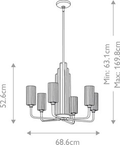 Quintiesse QN-KIMROSE6-BNB - Candelabru cu tijă KIMROSE 6xE14/40W/230V, auriu