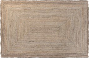 Covor din lână și iută împletit manual, maro natural, 160 x 230 cm, 2200 GSM, „Wool Jute Carpet Natural"