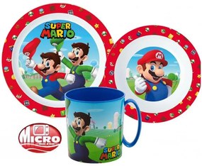 Super Mario set de veselă, set de plastic micro cu cană de 350 ml