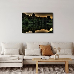 Tablou cu lac în pădure (90x60 cm)