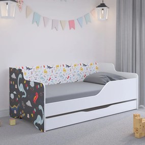 Pat copii cu dinozauri 160x80 cm