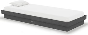 vidaXL Cadru de pat mic single, gri, 75x190 cm, lemn masiv