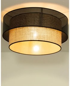 Plafonieră BORHO 1xE27/60W/230V Ø 50 cm negru/jută