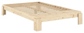 Pat matrimonial în culoare naturală din lemn de pin cu somieră 140x200 cm Layers – Karup Design