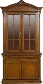 Bufet lemn masiv Briston cu Vitrină 2 Uși Briston, 117,5 × 51.3 × 230 cm