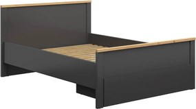 Cadru pat HESEN 140x200, gri grafit/stejar artisan, PAL