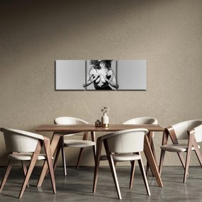 Tablou - Femeia în negru (cu ceas) (90x30 cm)