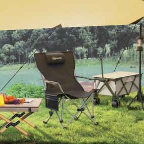 Outsunny Scaun de Camping Pliabil și Rabatabil cu Suport pentru Picioare Detașabil și Tetieră, 82x50/100x88 cm, Negru | Aosom Romania