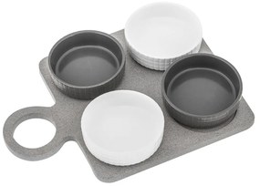 Set 4 boluri de servire și platou Villa Altachiara Yin&amp;Yang, 29 x 21,5 cm