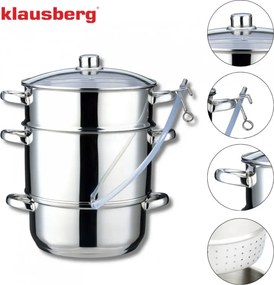 Extractor de suc Klausberg KB 9032, 28 cm, 8 litri, 4 piese, pentru plite cu inducție, din oțel inoxidabil
