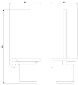 Perie de toaletă de perete OMNIRES MP60620CR MODERN PROJECT crom lucios