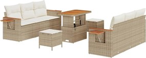 vidaXL Set de canapele pentru grădină 11 pcs Bej și crem poliratan