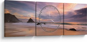 Tablou - Praia da Adraga (cu ceas) (90x30 cm)