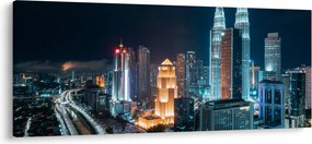 Tablou - Noaptea în Kuala Lumpur (120x50 cm)