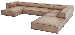 Colțar maro deschis cu tapițerie din piele (cu șezlong pe partea dreaptă) Madame – Windsor &amp; Co Sofas