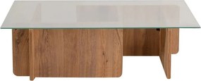 Masuta cafea FLAVIO, pin/transparent, PAL/sticla, 105x65x30 cm