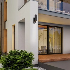 Aplică de exterior cu senzor MEDINA 2xGU10/10W/230V IP44 neagră Rabalux 8835