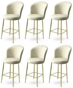 Set de scaune de bar Fora Cream and Gold, 6 buc., 6 buc.