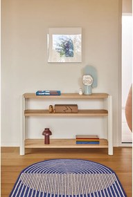 Etajeră crem/în culoare naturală deschisă cu aspect de lemn de stejar 126x84x43 cm Bona – Teulat