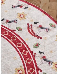 Covor roșu rotund ø 160 cm cu model de Crăciun Toy's Delight Rocking Horse – Villeroy&amp;Boch