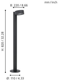 Eglo 98739 - Lampă LED pentru exterior PALOSCO LED/6W/230V IP44