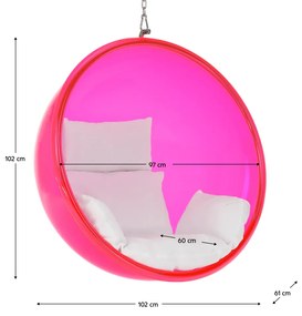 Scaun suspendat, roz/ argintiu/ alb, BUBBLE TIP 1